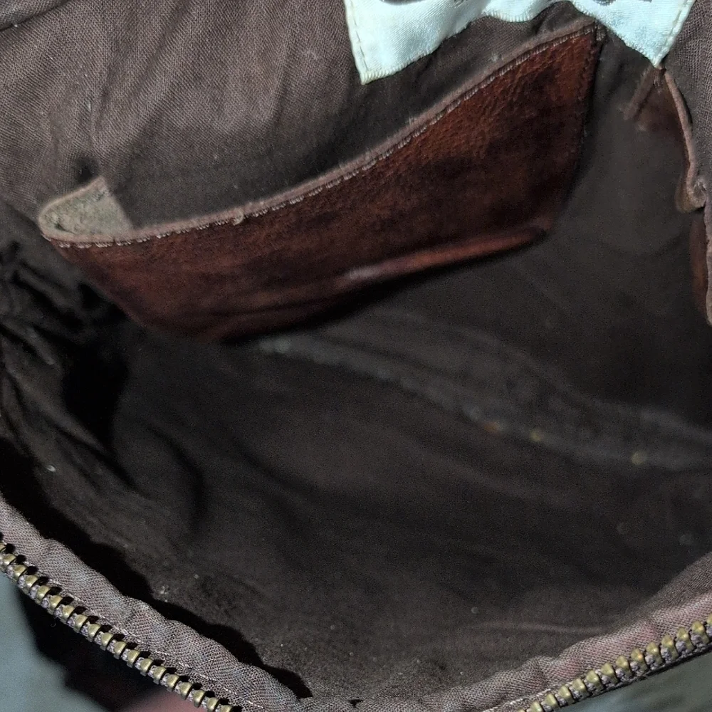 Scully Dark Brown Leather Messenger Bag